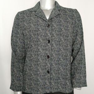 Briggs Horizontal Print Button V-Collar Blazer 14